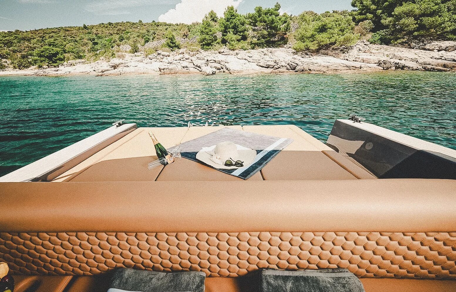Boat on clear Adriatic water