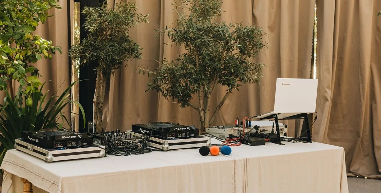 Business meeting and event table setup