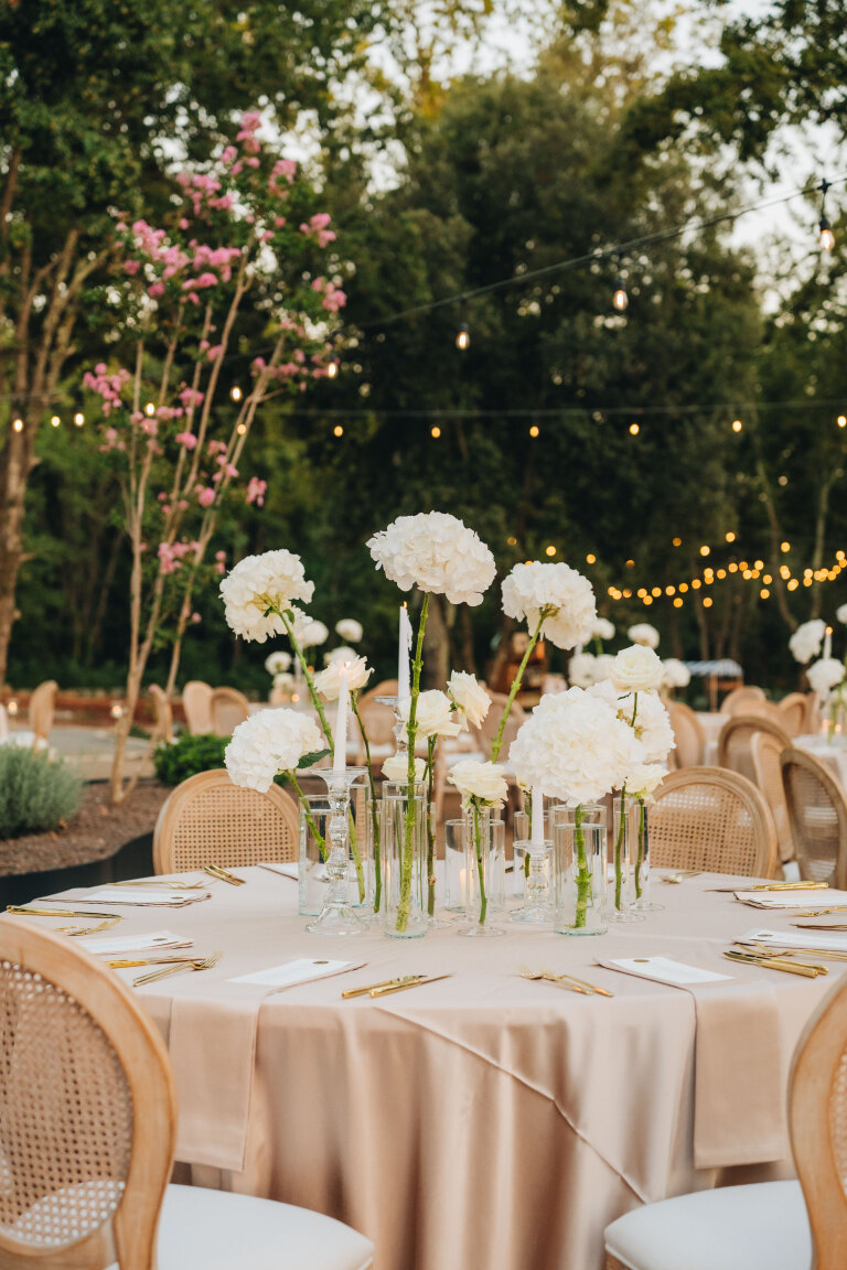 Floral table setting at XYZ Secret Dinner in D'Orangerie