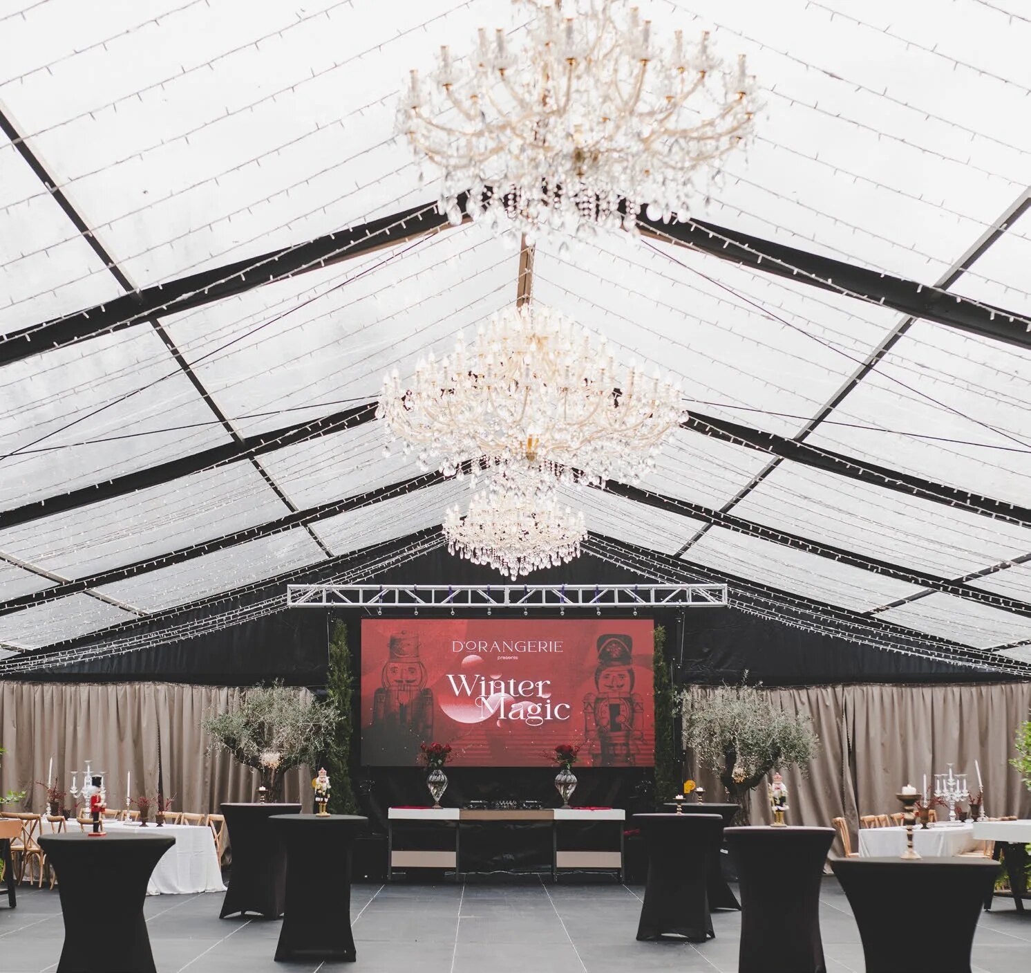 Corporate event setup inside D'Orangerie